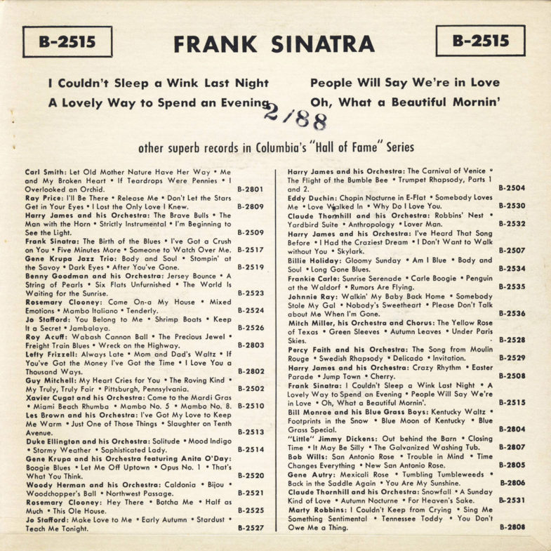 Frank Sinatra Columbia B-2515-2