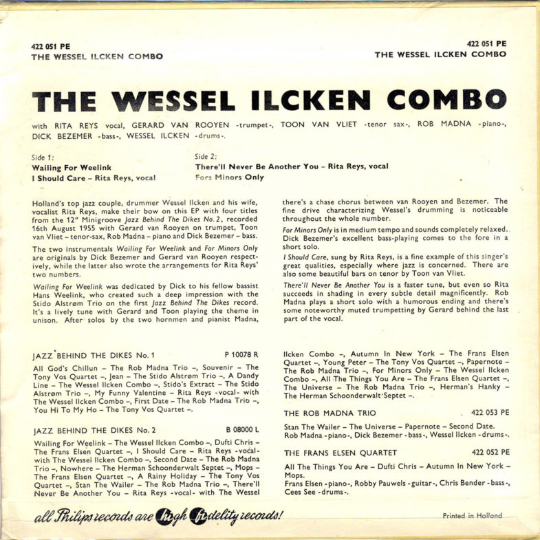 Rita Reys The Wessel Ilcken Combo Philips 422051PE-2